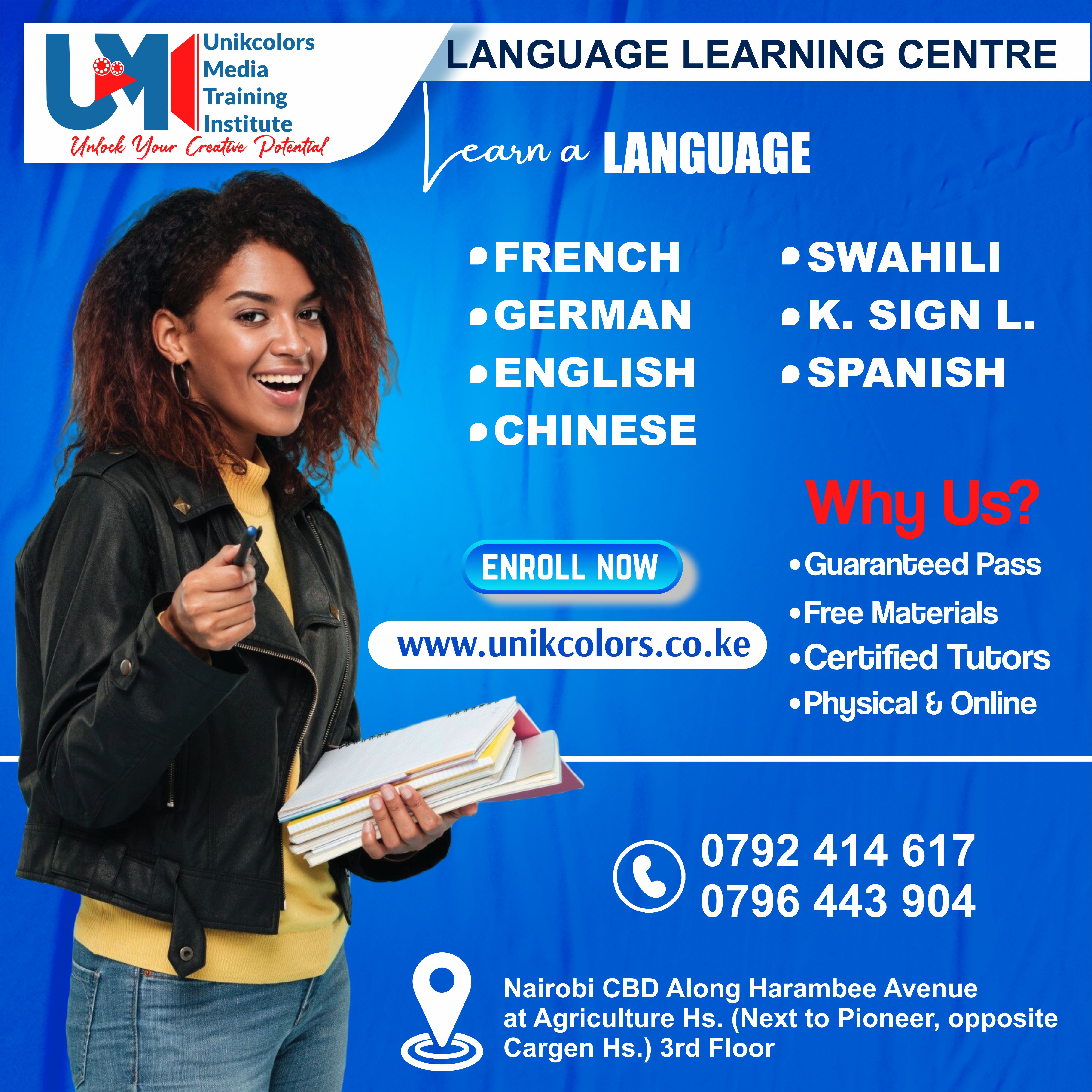 LANGUAGE TRAINING CENTRE - GERMAN | ENGLISH | FRENCH | CHINESE | SPANISH | SWAHILI | KENYA SIGN LANG